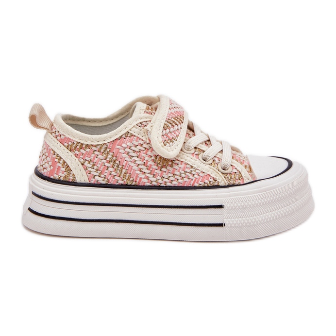 Baskets en velcro rose des filles