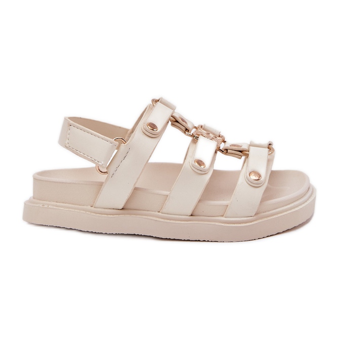 Sandales des filles avec des détails dorés beige Sandales des filles avec des détails dorés beige