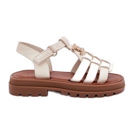 Sandales des filles avec des détails décoratifs beige Sandales des filles avec des détails décoratifs beige
