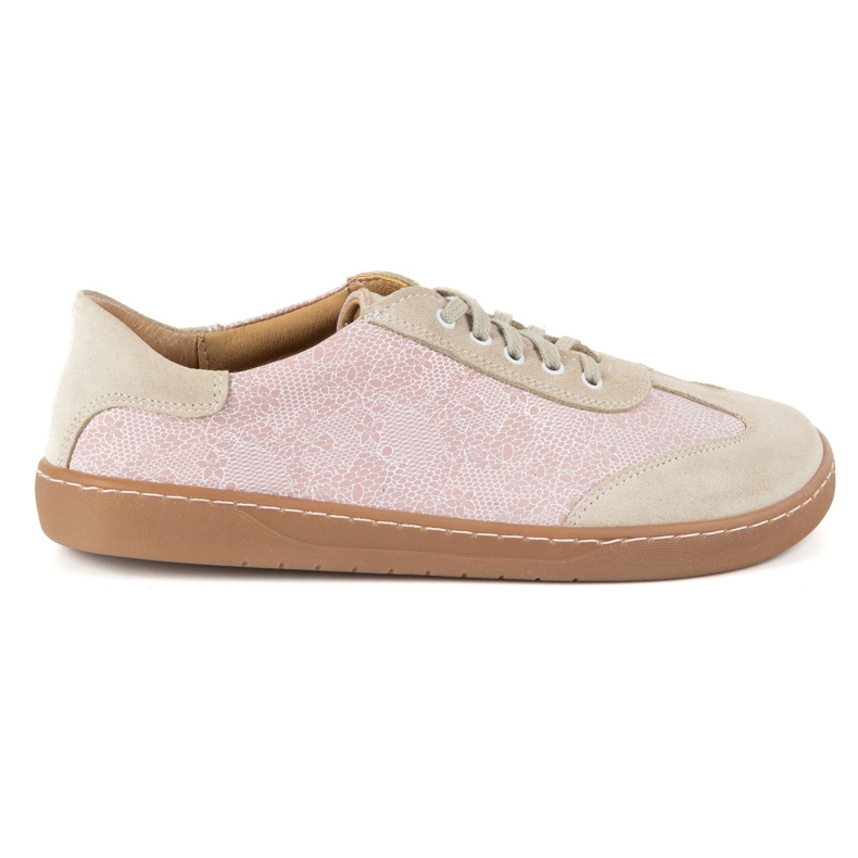 Chaussures en cuir aux pieds nus olivier eliza fleurs roses