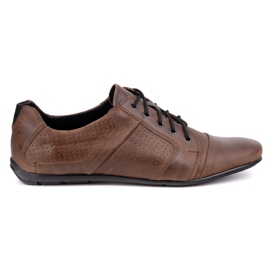 Chaussures en cuir masculin polbut c34p Brown perforé décontracté brun