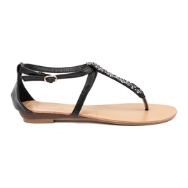 Sandales noires de style noir plat