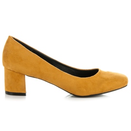 Vices New Collection Escarpins classiques en daim jaune Vices New Collection Escarpins classiques en daim jaune