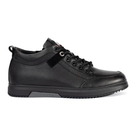 Chaussures liées isolées des hommes noirs le noir