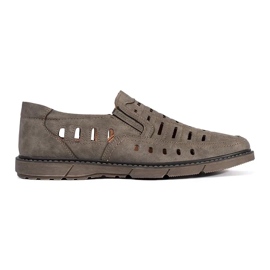 Mocassins slip-on ajourés homme brun