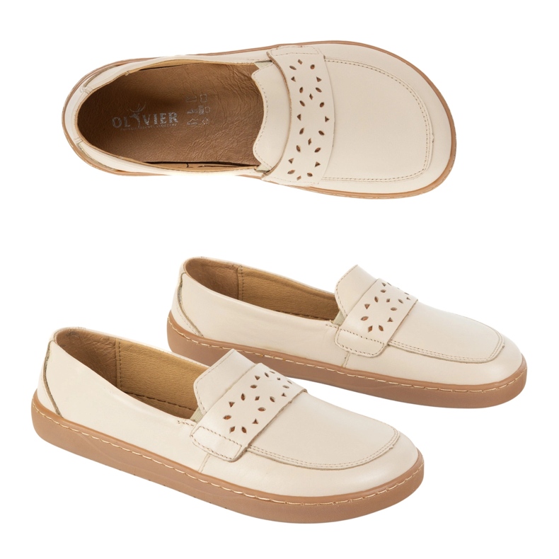 Olivier Barefoot Inga Women's Mandis avec un large beige polonais avant avant