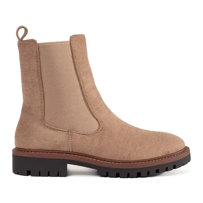 Bottes en daim beige chelsea