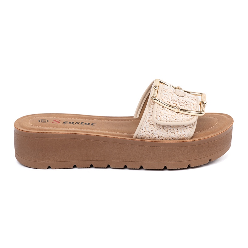 Seastar Pantoufles décorées d'une pince dorée d'or Seastar Pantoufles décorées d'une pince dorée d'or