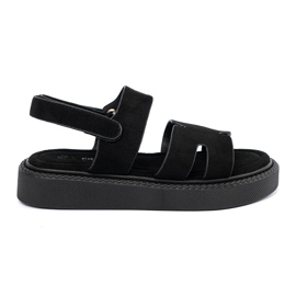 Seastar Sandales noires sur la plate-forme avec découpes