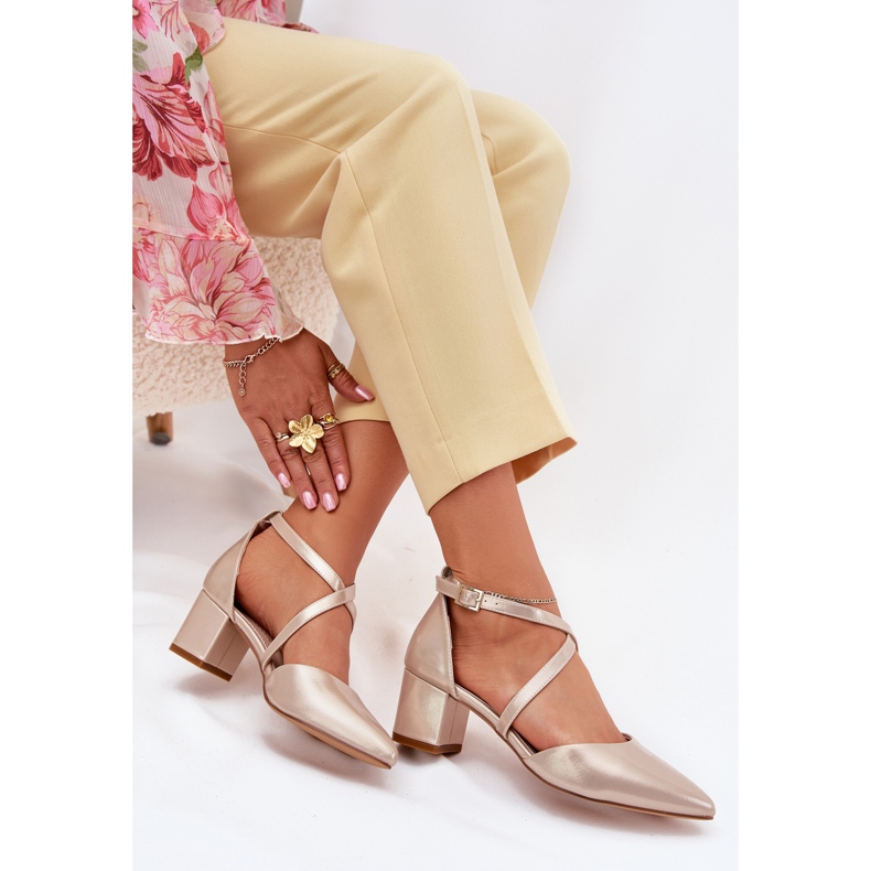 Pompes sur le post eco en cuir Sergio Leone SK830 PLN d'or