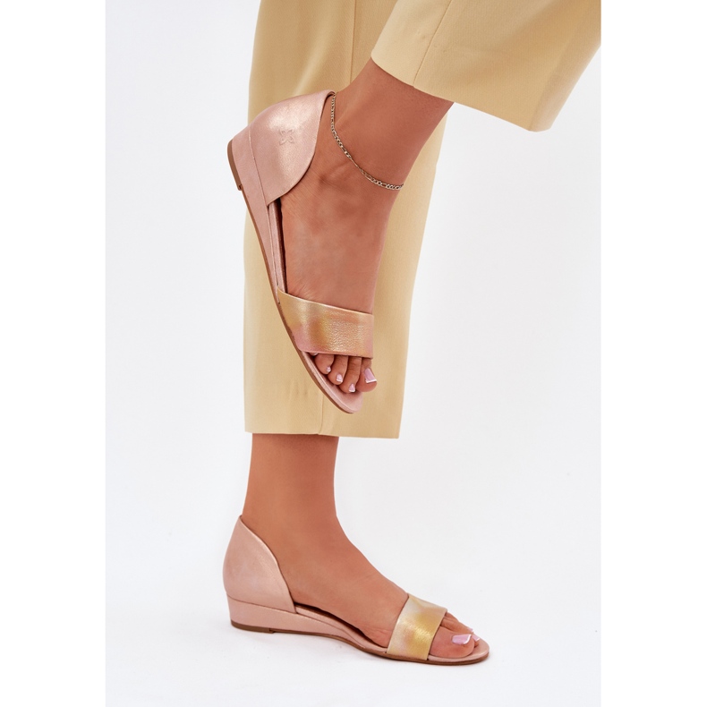 Sandales en cuir Maciejka 01971-72 Or rose