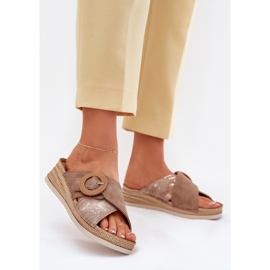 Cales féminines avec un Brown Decorative Inblu RV000012. brun