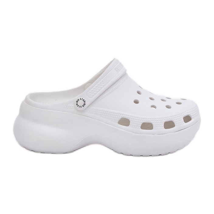 Slippers de mousse pour femmes sur une semelle massive Big Star RR274A119 Blanc blanche Slippers de mousse pour femmes sur une semelle massive Big Star RR274A119 Blanc blanche