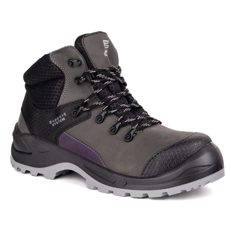 Fagum-Stomil Boots de travail en cuir masculin Techwork 1166p S2 SR Gray gris