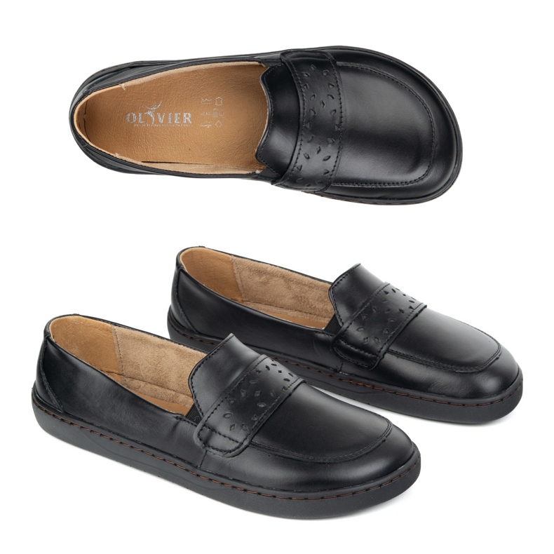 Olivier Barefoot Inga Women's Mandis avec un large noir avant du noir le noir