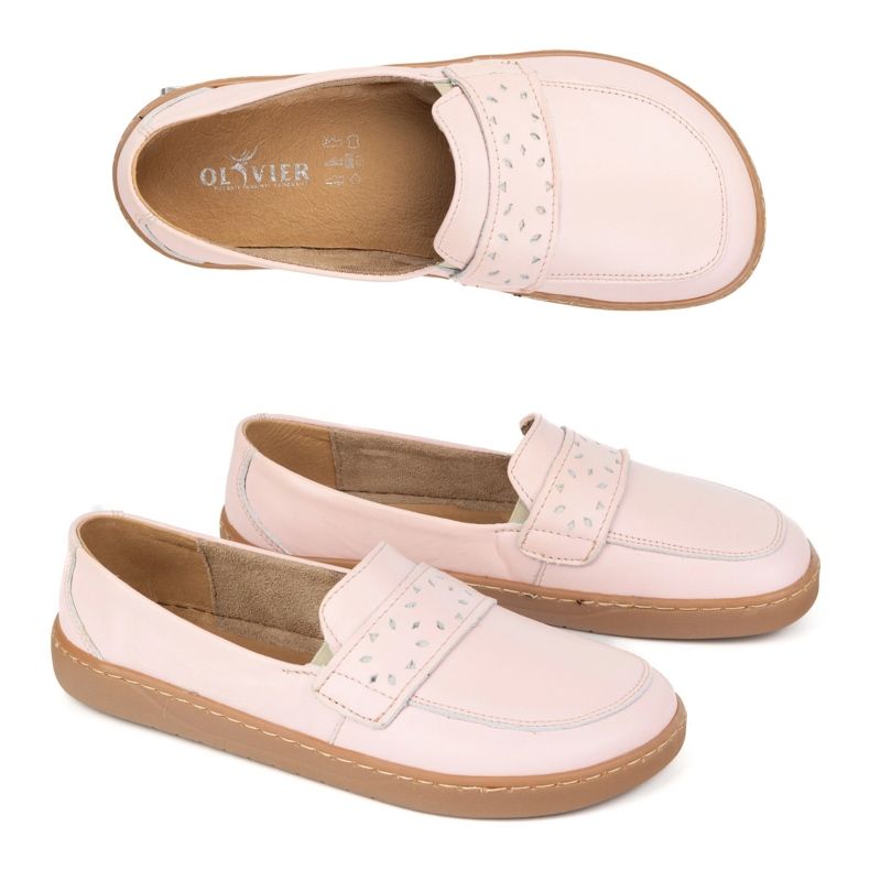 Olivier Mandards Inga aux pieds nus pour femmes avec un large rose polonais avant Olivier Mandards Inga aux pieds nus pour femmes avec un large rose polonais avant