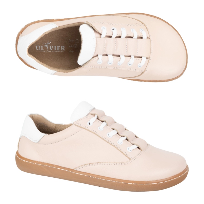 Sneakers pieds nus Maja Olivier pour femmes - chaussures en cuir anatomique en poudre rose Sneakers pieds nus Maja Olivier pour femmes - chaussures en cuir anatomique en poudre rose