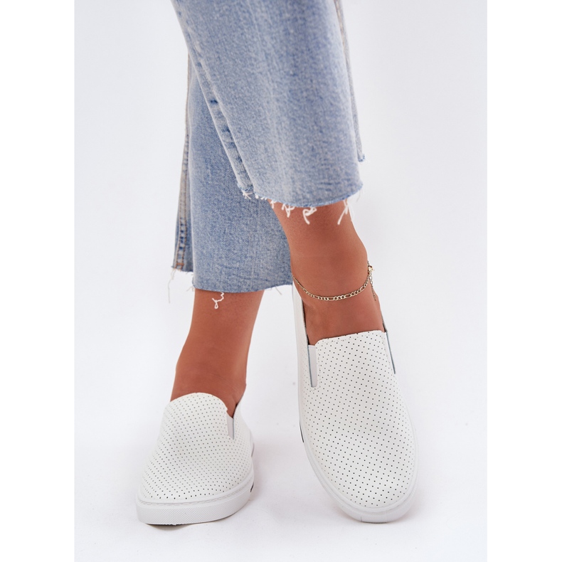 Sneakers de baskets pour femmes en cuir Eco Slock avec l'inscription blanche