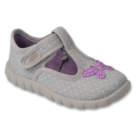 Befado Children's Slippers 627p004 Butterfly Application gris