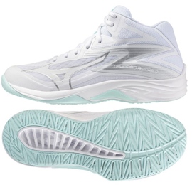 Mizuno Thunder Blade Volleyball Chaussures avec Mid V1GC237540 blanche
