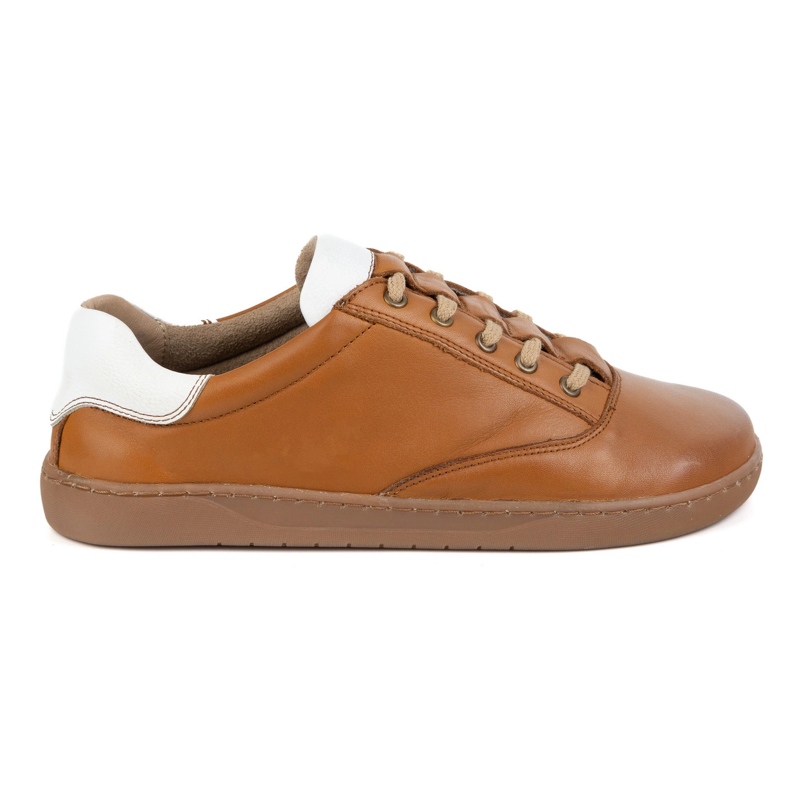 Olivier Sneakers aux pieds nus pour femmes - chaussures en cuir marron brun Olivier Sneakers aux pieds nus pour femmes - chaussures en cuir marron brun