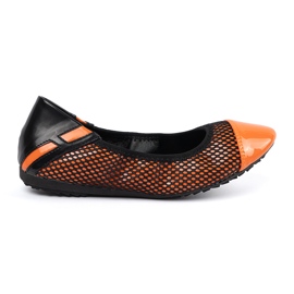 Ballerines oranges avec maille noire