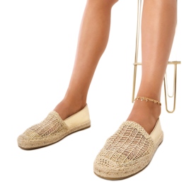 Openwork Espadrilles sur la plate-forme doré