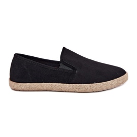 Espadrilles Sneakers pour hommes avec Eco en daim noir le noir