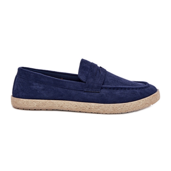 Mocassins masculins avec bleu marine tresse