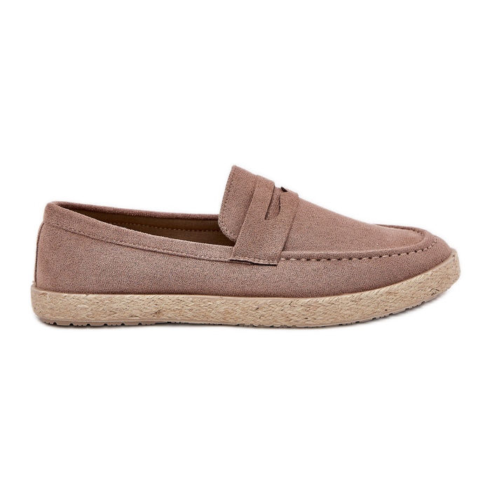 Mocassins masculins avec une tresse beige noire Mocassins masculins avec une tresse beige noire