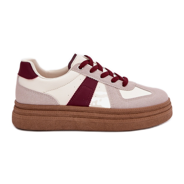Sneakers pour femmes sur la plate-forme bordeaux rouge