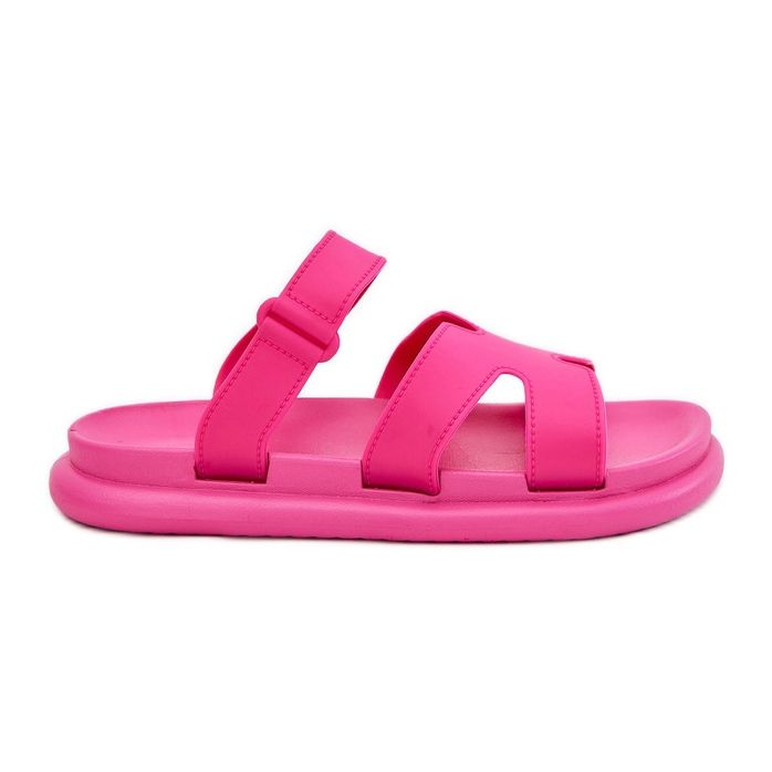 Les tongs en caoutchouc pour femmes avec ceinture fuchsia rose
