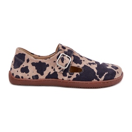 Chaussures en daim pour femmes avec un biais de bacon de boucle zazoo n1261 brun-beige