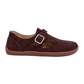 Chaussures en daim pour femmes avec bosses aux pieds nus zazoo n1261 chocolat brun