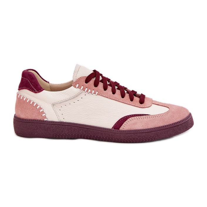 Baskets en cuir pour femmes Zazoo N1202 Pink rose