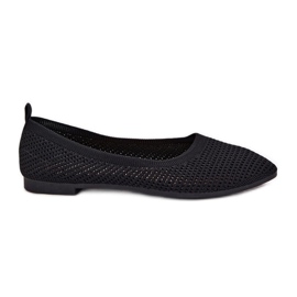 Ballerines de matériau en filet pour femmes noires le noir