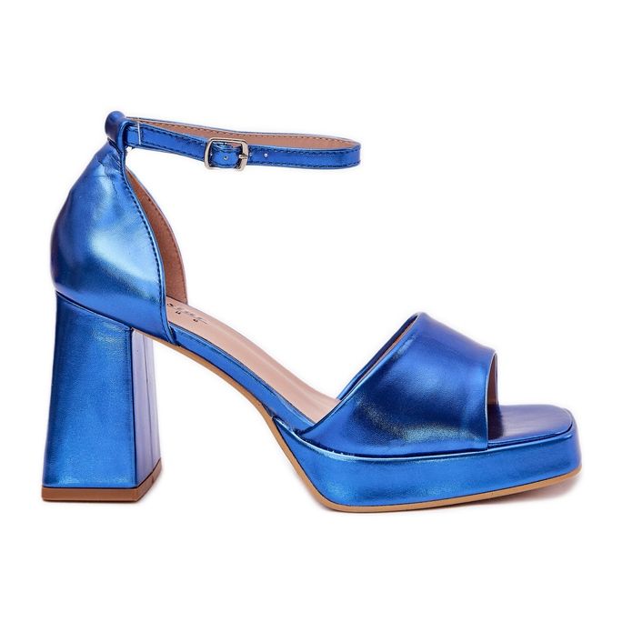Sandales pour femmes peintes sur le post bleu