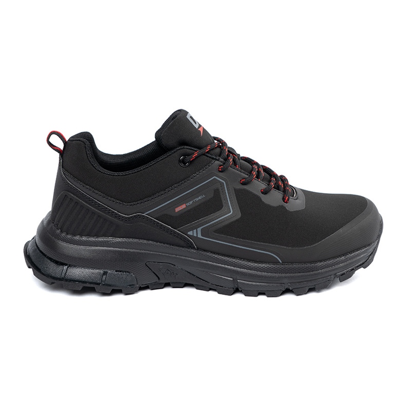 DK Chaussures de sport pour hommes noirs avec des éléments rouges le noir