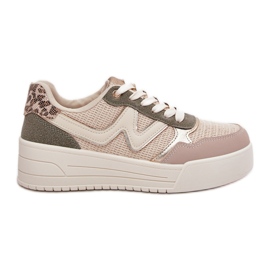Baskets pour femmes sur la plate-forme Leopard Beige Baskets pour femmes sur la plate-forme Leopard Beige