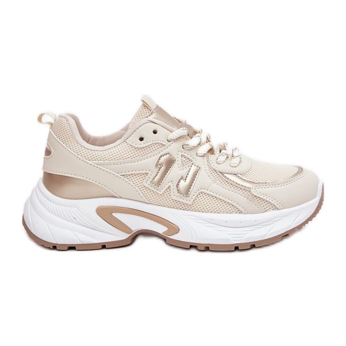 Baskets pour femmes sur une semelle beige massive
