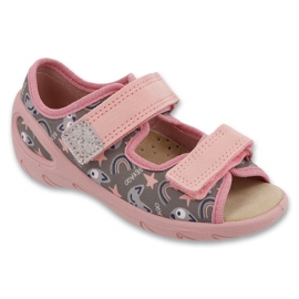 Befado Béfado Children's Slippers PU 063x023 Insert en cuir rose