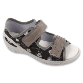 Befado Béfado Children's Slippers PU 063x025 Insert en cuir noir