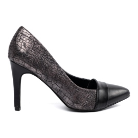 Goodin Pompes noires avec un motif de serpent le noir