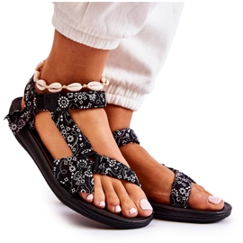 Sandales velcro noires pour femmes