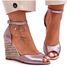 Sandales en cuir pour Laura Messi 2603/783 Taupe beige