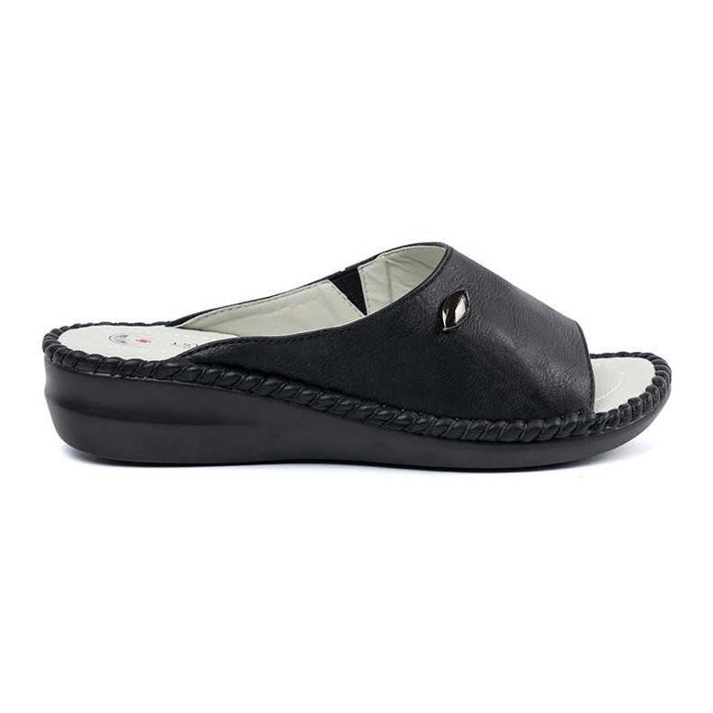Shelvt Black Eco Casual Leather Slippers le noir Shelvt Black Eco Casual Leather Slippers le noir
