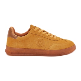 Sneakers en daim féminin Big Star RR274846 Système jaune Hi-Polish