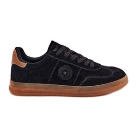 Sneakers en daim féminin Big Star RR274851 Système Hi-Polish noir le noir