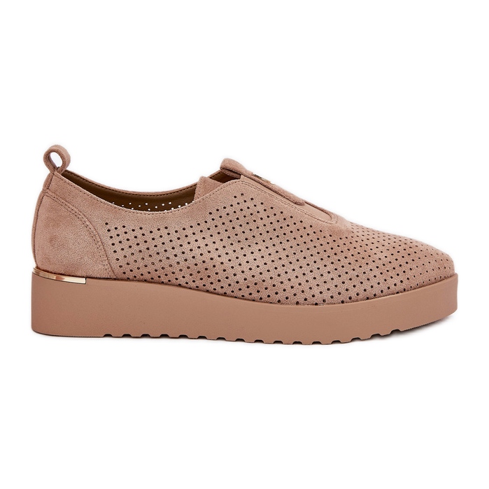EVento Chaussures pour femmes sur plate-forme avec éco daim sombre beige aviara