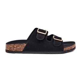 Boto Les tongs des femmes avec des pinces dorées et des coutures Luner noires